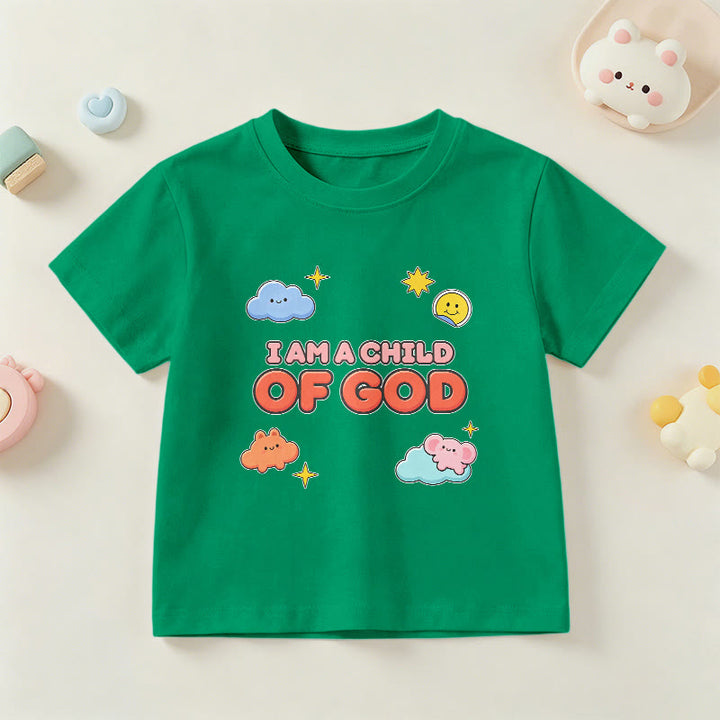 Christianartworkshop Maglietta per bambini con nuvola sorridente e sole stravaganti con la scritta "Sono un figlio di Dio". - Verde - US/UK/AU 14, EU170 - image 15