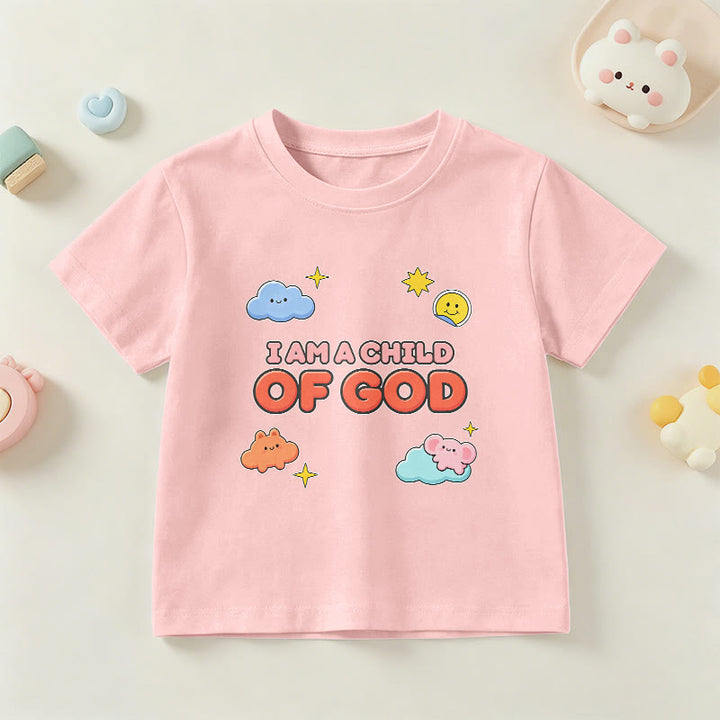 Christianartworkshop Maglietta per bambini con nuvola sorridente e sole stravaganti con la scritta "Sono un figlio di Dio". - Rosa - US/UK/AU 14, EU170 - image 12