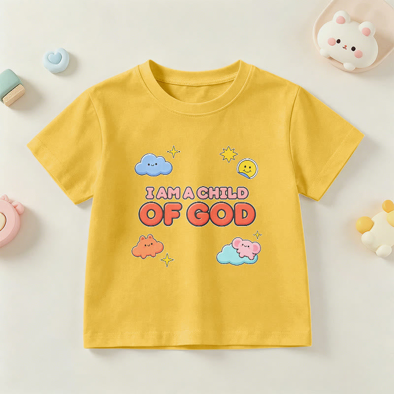 Christianartworkshop Maglietta per bambini con nuvola sorridente e sole stravaganti con la scritta "Sono un figlio di Dio". - Giallo - US/UK/AU 14, EU170 - image 27