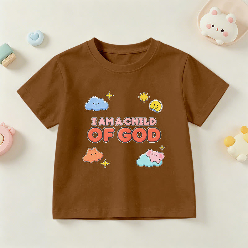 Christianartworkshop Maglietta per bambini con nuvola sorridente e sole stravaganti con la scritta "Sono un figlio di Dio". - Marrone - US/UK/AU 14, EU170 - image 18