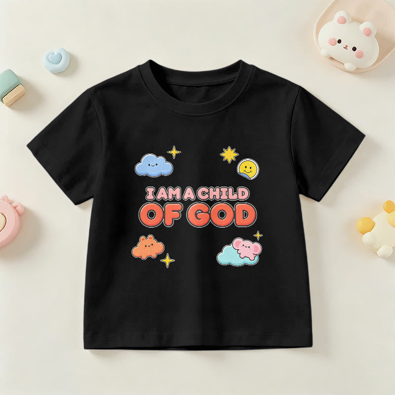 Christianartworkshop Maglietta per bambini con nuvola sorridente e sole stravaganti con la scritta "Sono un figlio di Dio". - Nero - US/UK/AU 14, EU170 - image 24