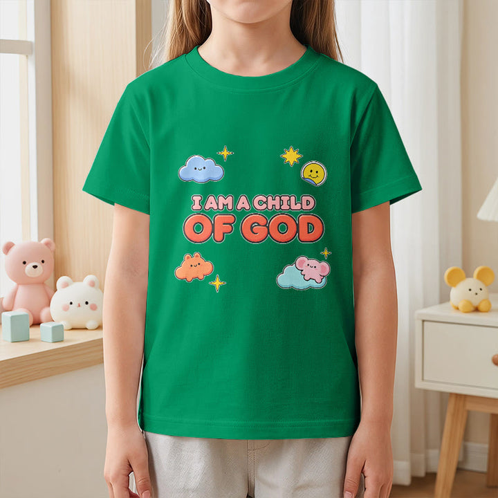 Christianartworkshop Maglietta per bambini con nuvola sorridente e sole stravaganti con la scritta "Sono un figlio di Dio". - image 17