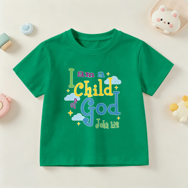 Christianartworkshop Maglietta per bambini con nuvola e stella, ispirata alla fantasia "Sono un figlio di Dio" (Giovanni 1:12). - Verde - US/UK/AU 14, EU170 - image 15
