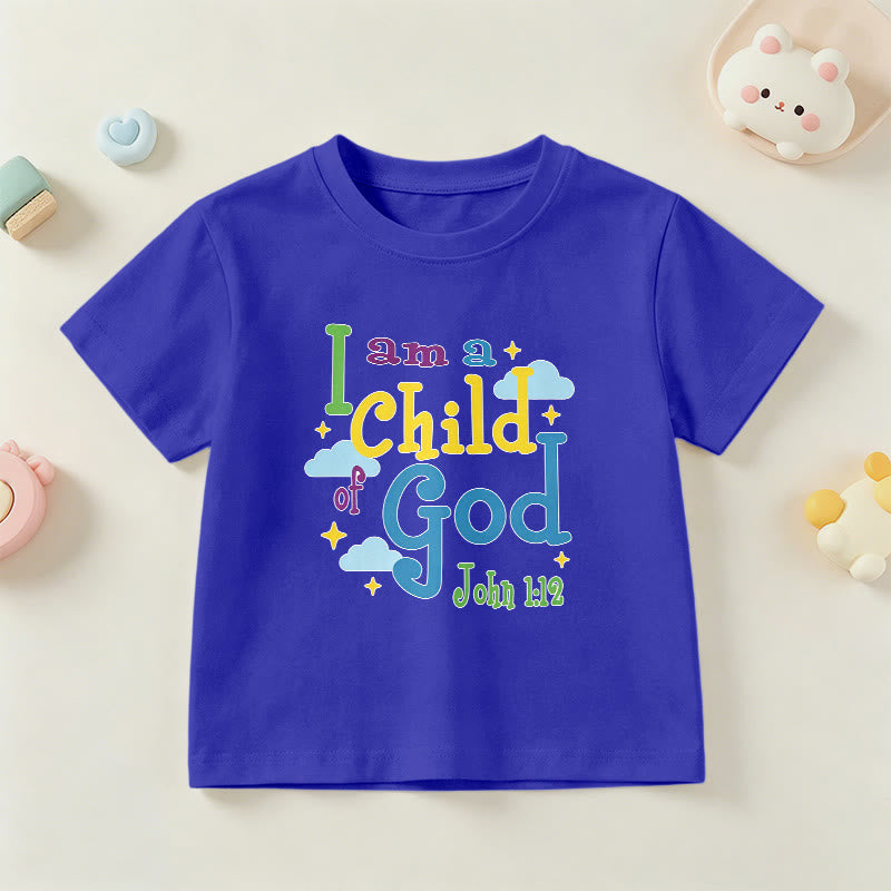 Christianartworkshop Maglietta per bambini con nuvola e stella, ispirata alla fantasia "Sono un figlio di Dio" (Giovanni 1:12). - Blu - US/UK/AU 14, EU170 - image 6
