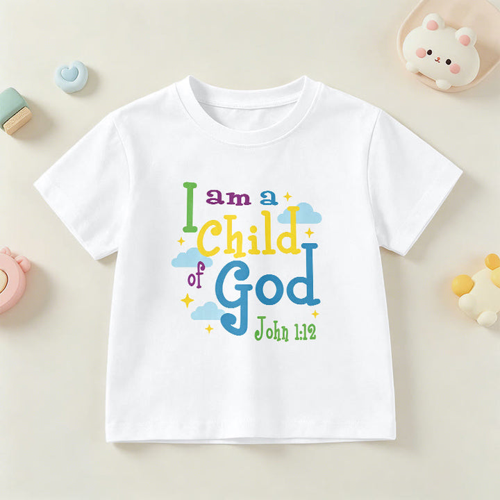 Christianartworkshop Maglietta per bambini con nuvola e stella, ispirata alla fantasia "Sono un figlio di Dio" (Giovanni 1:12). - Bianco - US/UK/AU 14, EU170 - image 3