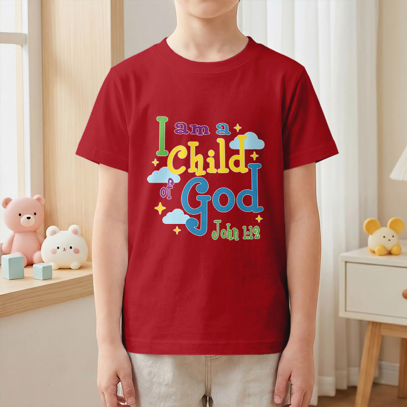 Christianartworkshop Maglietta per bambini con nuvola e stella, ispirata alla fantasia "Sono un figlio di Dio" (Giovanni 1:12). - image 1