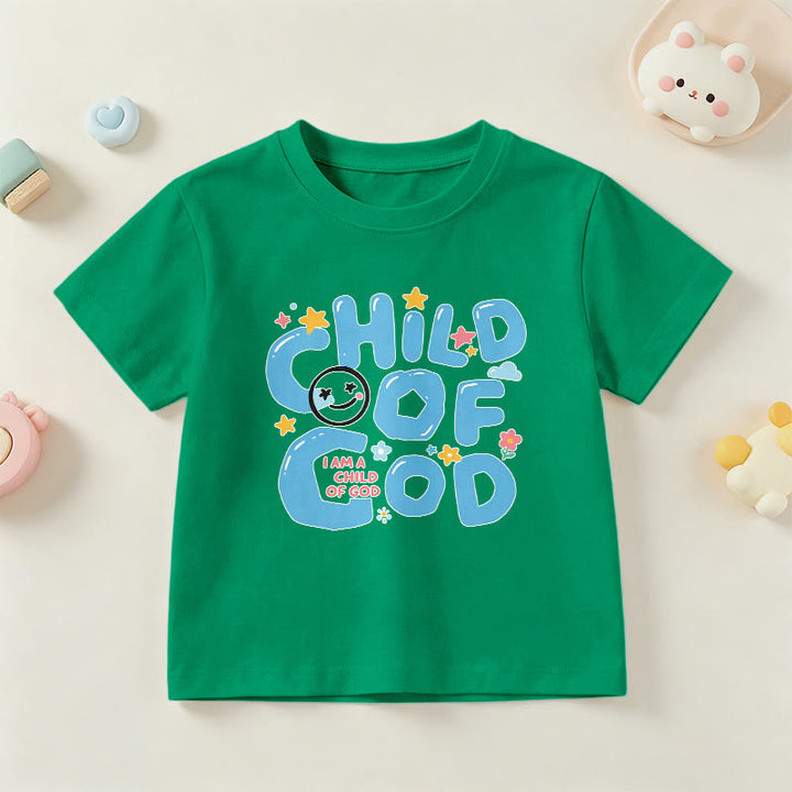 Christianartworkshop Maglietta per bambini "Figlio di Dio" con faccina sorridente e decorazioni floreali. - Verde - US/UK/AU 14, EU170 - image 18