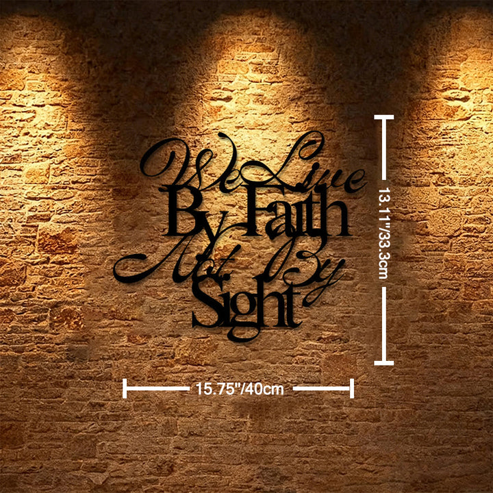 Christianartworkshop Viviamo per fede, non per vista. Decorazione murale in metallo con scritta corsiva: un audace promemoria per fidarsi dell'invisibile. - 15,75''*13,11''*0,04"/40*33,3*0,1 cm - image 7