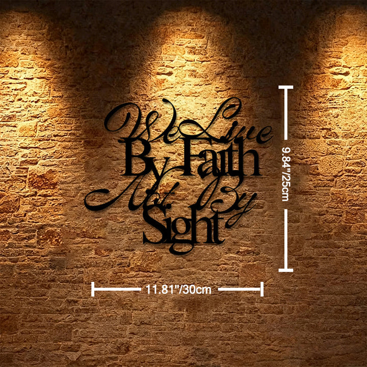 Christianartworkshop Viviamo per fede, non per vista. Decorazione murale in metallo con scritta corsiva: un audace promemoria per fidarsi dell'invisibile. - 11,81''*9,84''*0,04"/30*25*0,1 cm - image 6