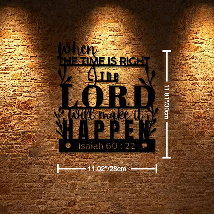 Christianartworkshop Quando il momento è giusto, il Signore farà sì che accada Isaia 60:22 Decorazione murale in metallo: un promemoria dei tempi perfetti di Dio - 11,02''*11,81''*0,04"/28*30*0,1 cm - image 5