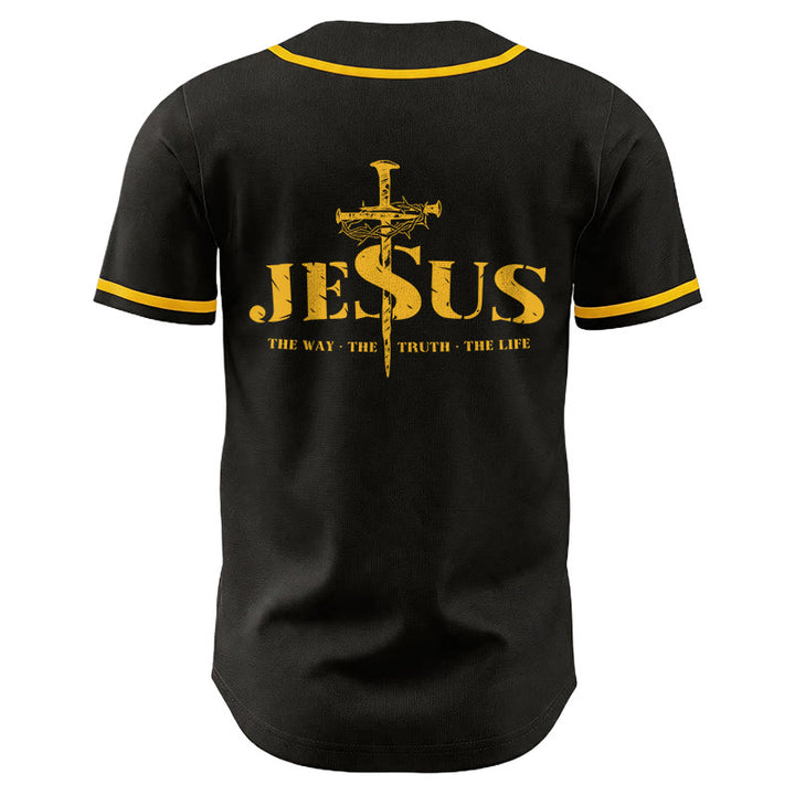 Christianartworkshop Maglia da baseball con croce di Gesù, chiodo e corona di spine - image 2