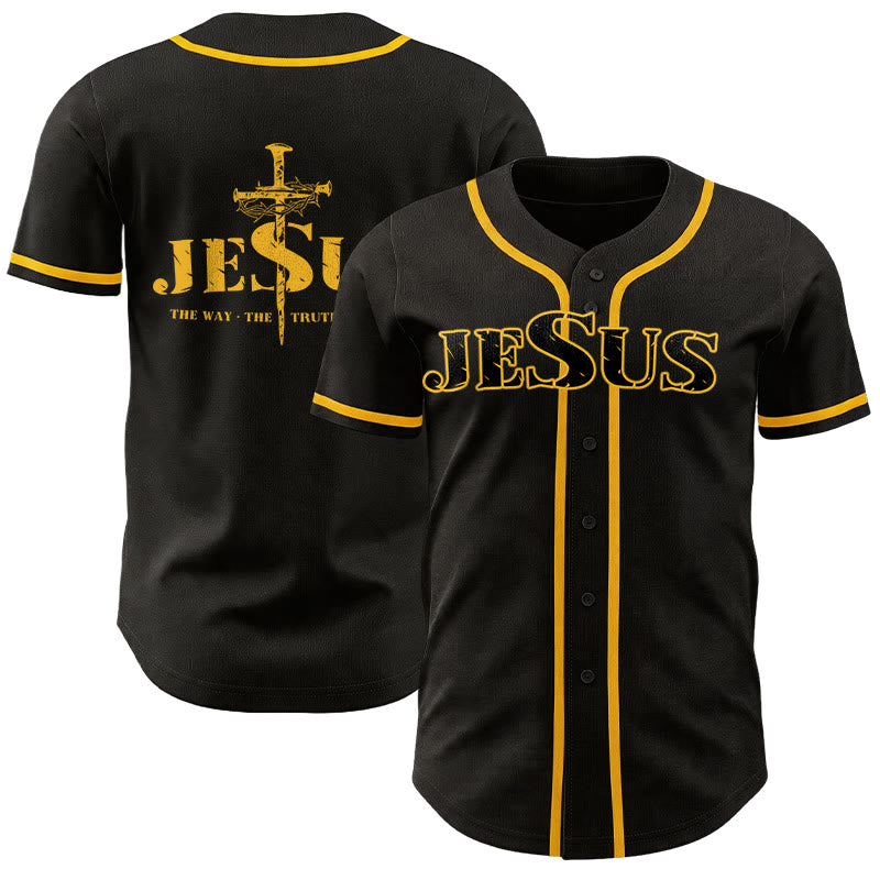 Christianartworkshop Maglia da baseball con croce di Gesù, chiodo e corona di spine - 5XL - image 0