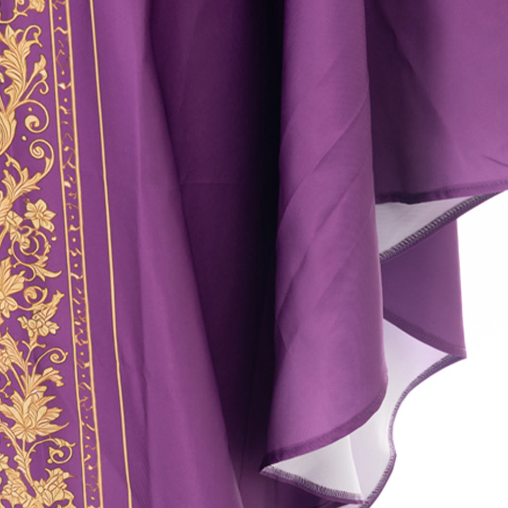Christianartworkshop Casula con stemma del Sacro Cuore e grafica floreale a tralcio - image 14