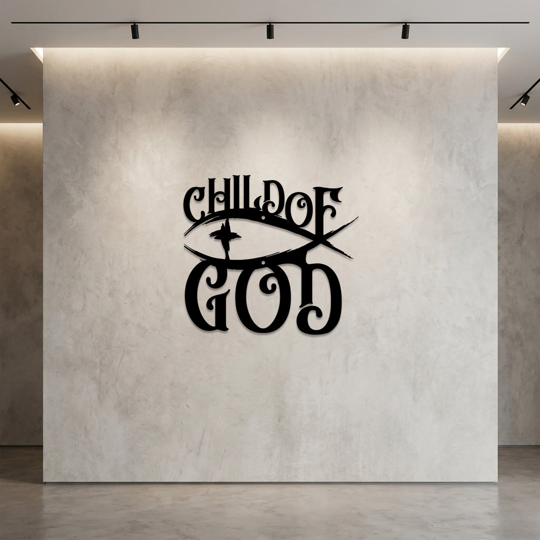 Christianartworkshop Decorazione murale in metallo con croce di Ichthys, Figlio di Dio: una dichiarazione audace di identità amata - image 2