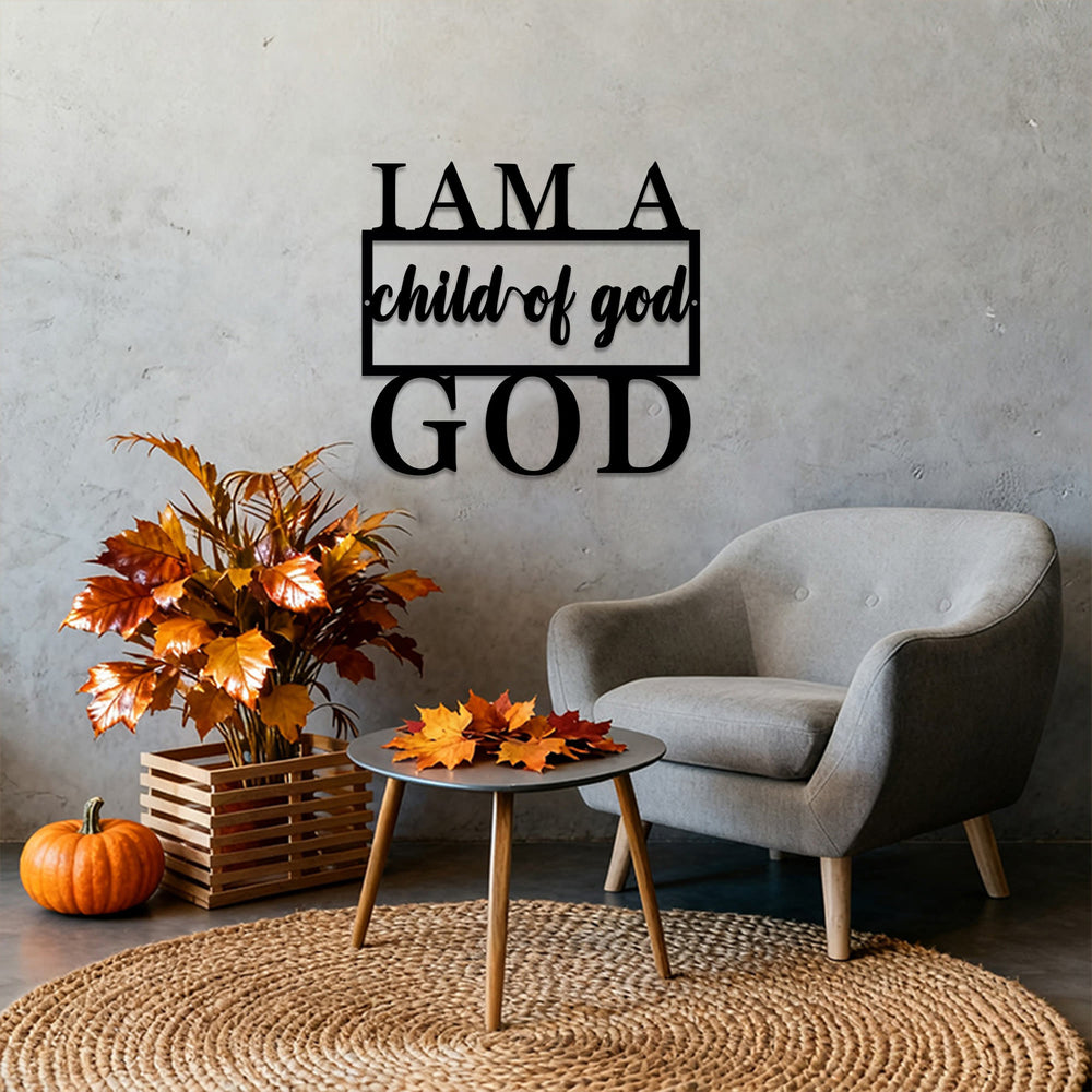 Christianartworkshop Decorazione murale in metallo con scritta tipografica "I Am A Child Of God": un testamento senza tempo di appartenenza. - image 1