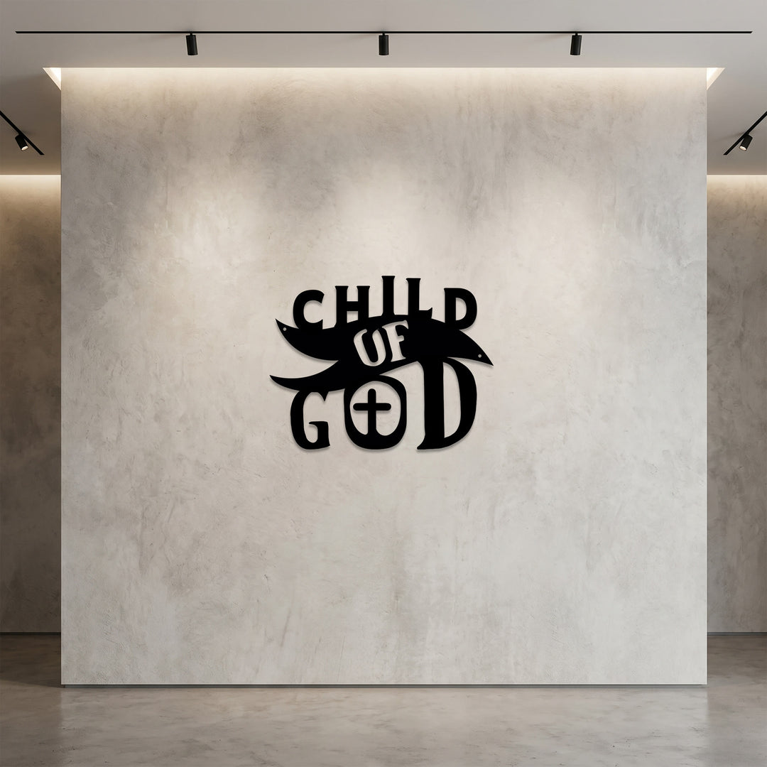 Christianartworkshop Decorazione murale in metallo "Figlio di Dio con croce nella lettera O": una dichiarazione audace di identità amata - image 2