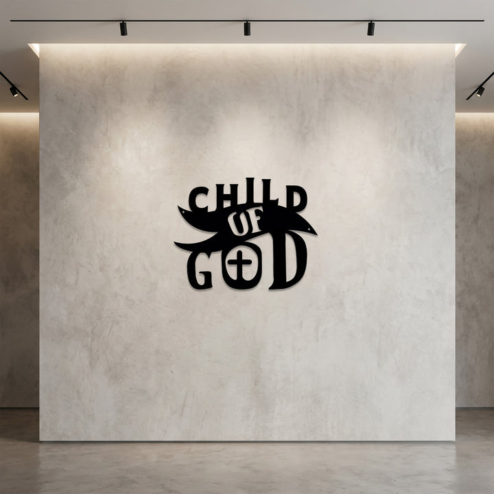 Christianartworkshop Decorazione murale in metallo "Figlio di Dio con croce nella lettera O": una dichiarazione audace di identità amata - image 2