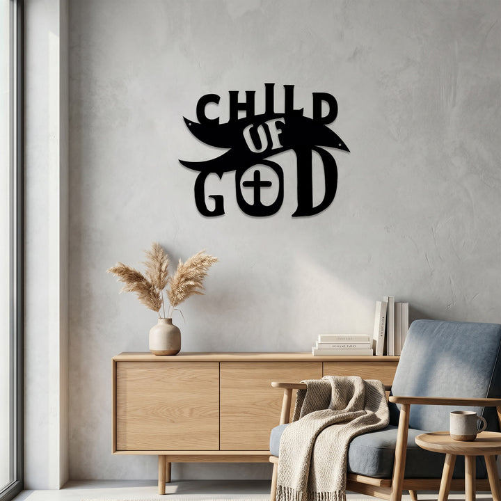 Christianartworkshop Decorazione murale in metallo "Figlio di Dio con croce nella lettera O": una dichiarazione audace di identità amata - image 3