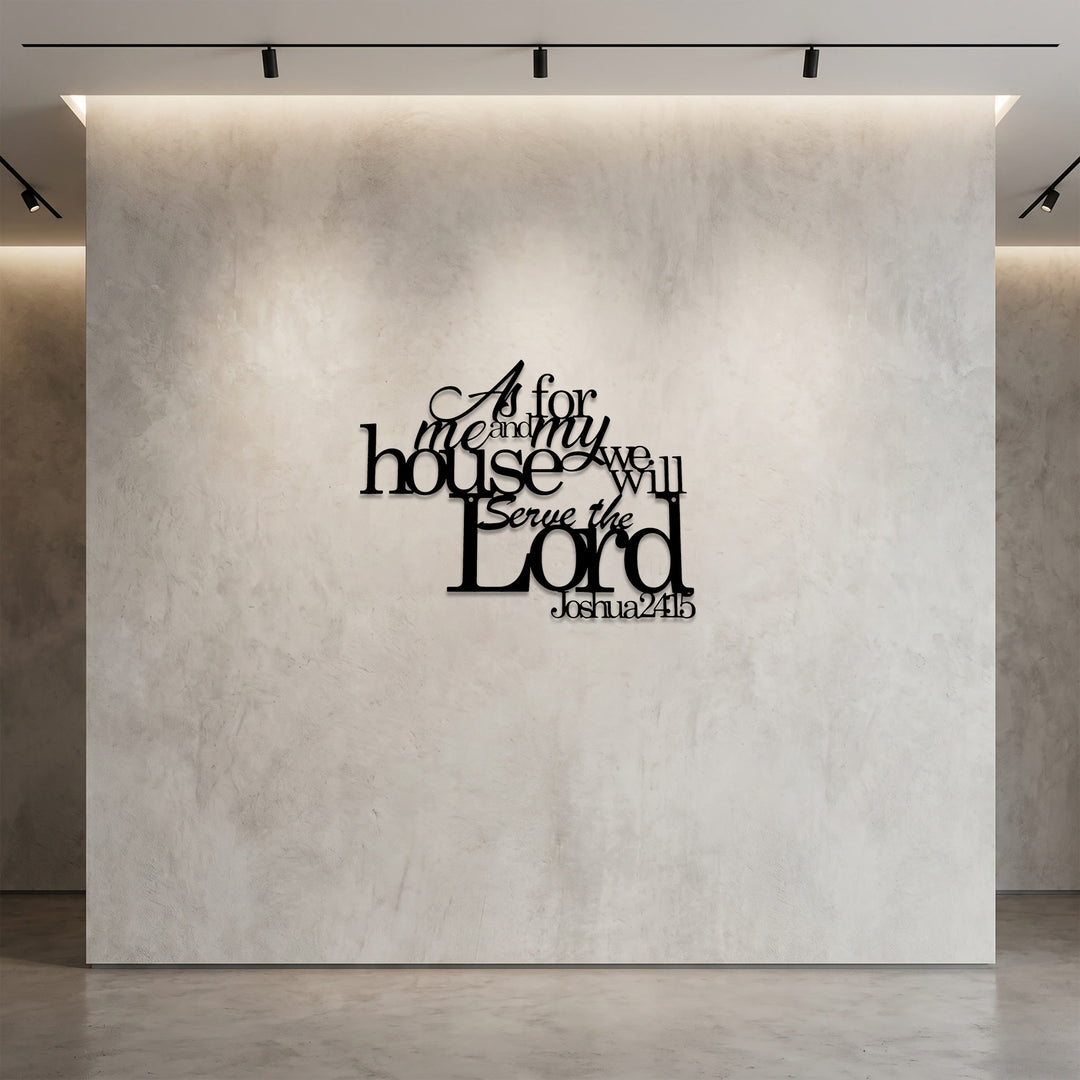 Christianartworkshop Quanto a me e alla mia casa, serviremo il Signore. Giosuè 24:15 Decorazione murale in metallo: una dichiarazione di fede familiare - image 3