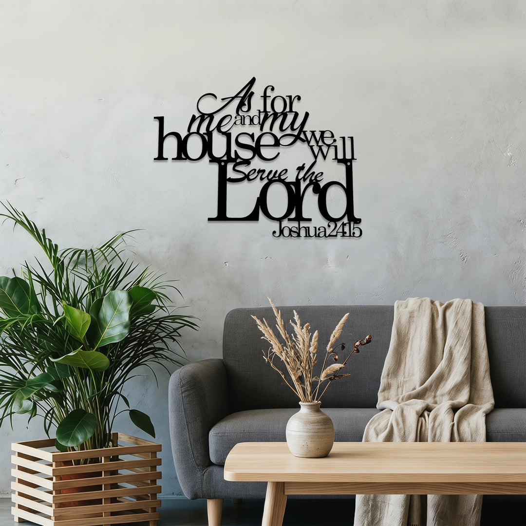 Christianartworkshop Quanto a me e alla mia casa, serviremo il Signore. Giosuè 24:15 Decorazione murale in metallo: una dichiarazione di fede familiare - image 5