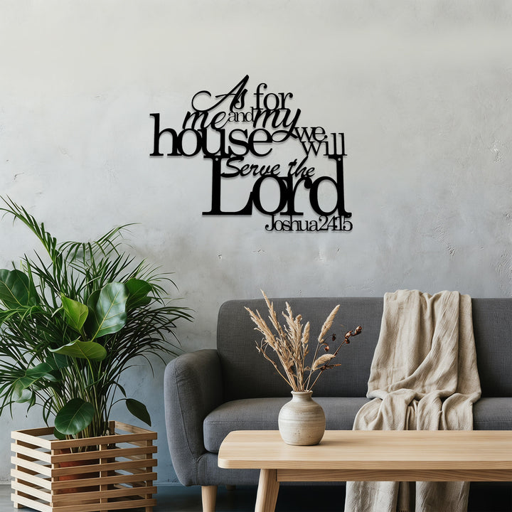 Christianartworkshop Quanto a me e alla mia casa, serviremo il Signore. Giosuè 24:15 Decorazione murale in metallo: una dichiarazione di fede familiare - image 5