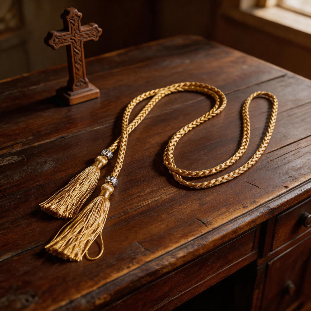 Christianartworkshop Cintura intrecciata con decorazioni e nappe: un sacro accessorio liturgico - image 9