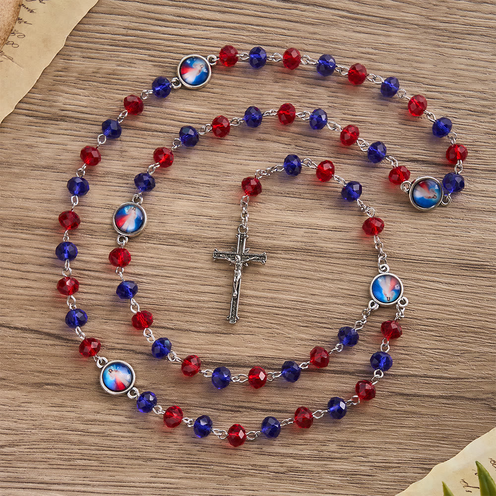 Christianartworkshop Vibrante rosario della Divina Misericordia con grani colorati: un promemoria della grazia celeste - image 1