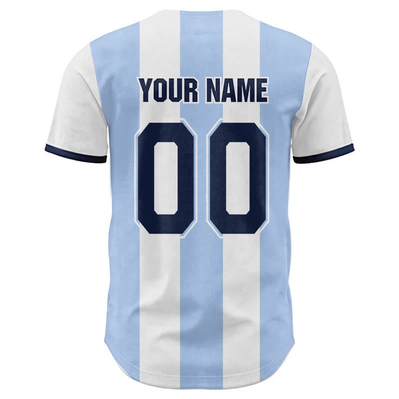 Maglia da baseball a righe con stampa a croce "Gesù è Re" personalizzata con nome e numero Christianartworkshop. - image 2