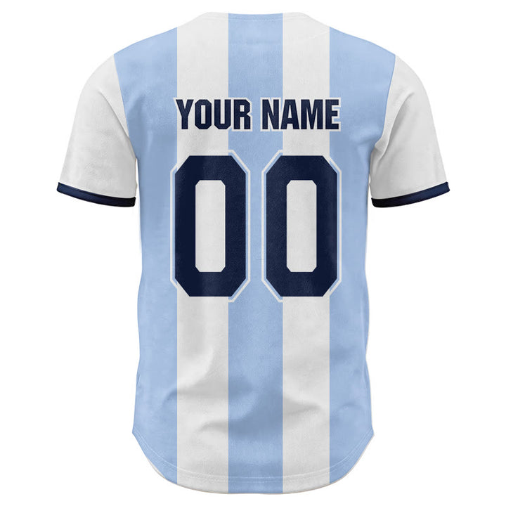 Maglia da baseball a righe con stampa a croce "Gesù è Re" personalizzata con nome e numero Christianartworkshop. - image 2