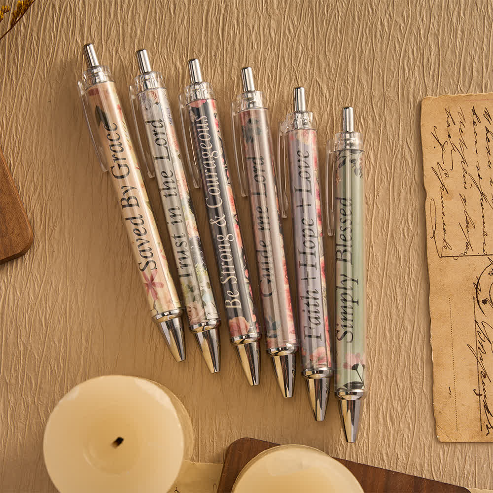 Set regalo Christianartworkshop con penne motivazionali a croce floreale e quaderni con versetti biblici - image 32
