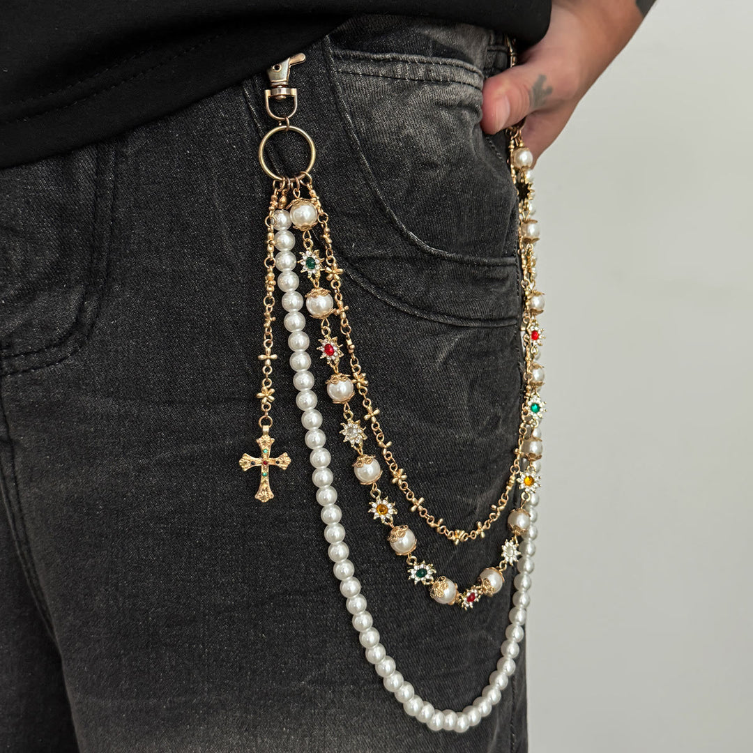 Christianartworkshop Collana a croce con zirconi colorati a più strati: simbolo di fede e stile street - image 13