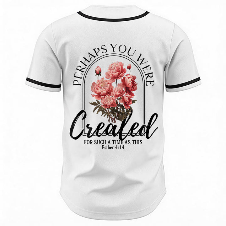 Christianartworkshop "Forse sei stato creato per un tempo come questo" Ester 4:14 Maglia da baseball con stampa di peonia e fede - image 6