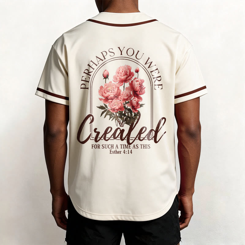 Christianartworkshop "Forse sei stato creato per un tempo come questo" Ester 4:14 Maglia da baseball con stampa di peonia e fede - image 18