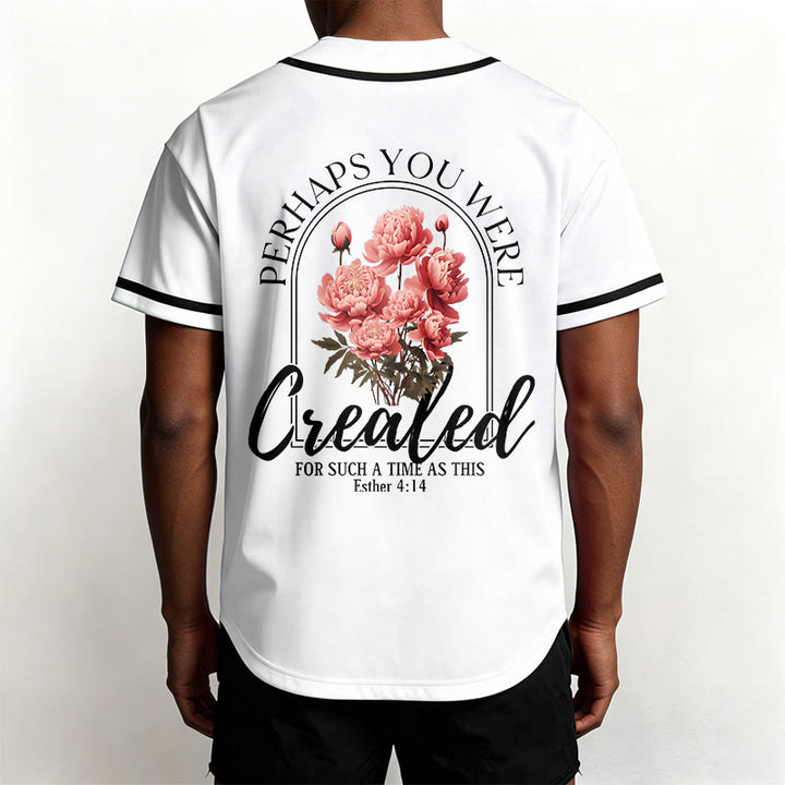 Christianartworkshop "Forse sei stato creato per un tempo come questo" Ester 4:14 Maglia da baseball con stampa di peonia e fede - image 4