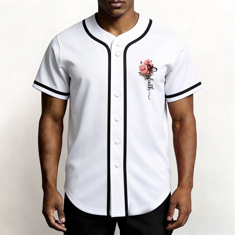 Christianartworkshop "Forse sei stato creato per un tempo come questo" Ester 4:14 Maglia da baseball con stampa di peonia e fede - image 1