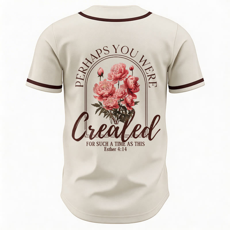 Christianartworkshop "Forse sei stato creato per un tempo come questo" Ester 4:14 Maglia da baseball con stampa di peonia e fede - image 20