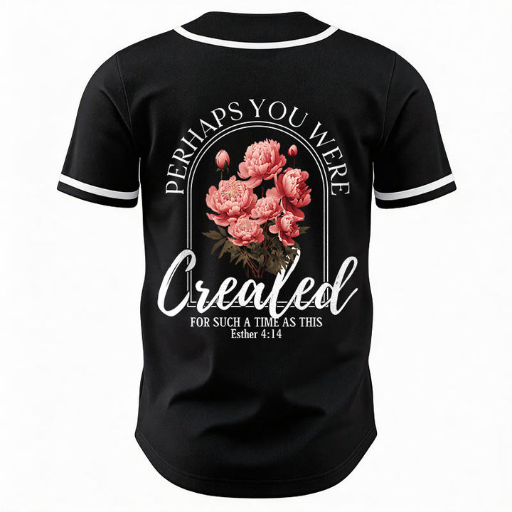 Christianartworkshop "Forse sei stato creato per un tempo come questo" Ester 4:14 Maglia da baseball con stampa di peonia e fede - image 13