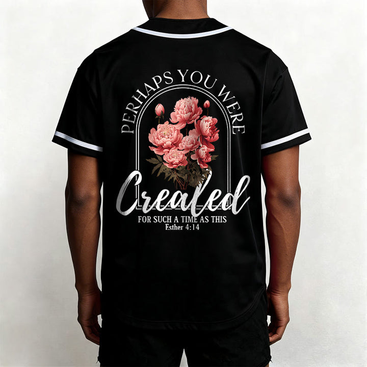 Christianartworkshop "Forse sei stato creato per un tempo come questo" Ester 4:14 Maglia da baseball con stampa di peonia e fede - image 11