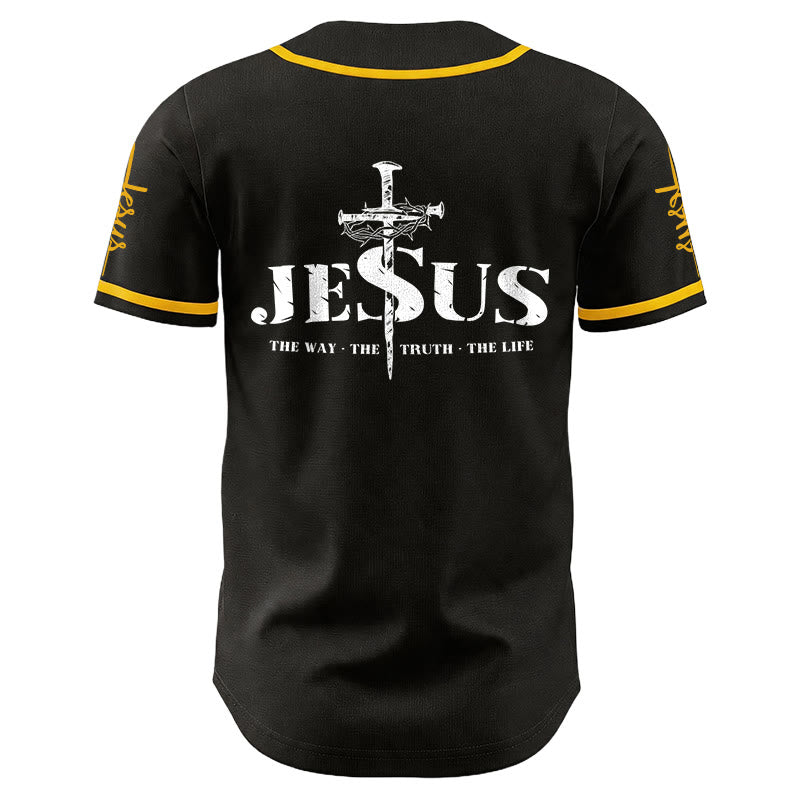 Christianartworkshop Maglia da baseball con croce di Gesù, chiodo e corona di spine - image 2