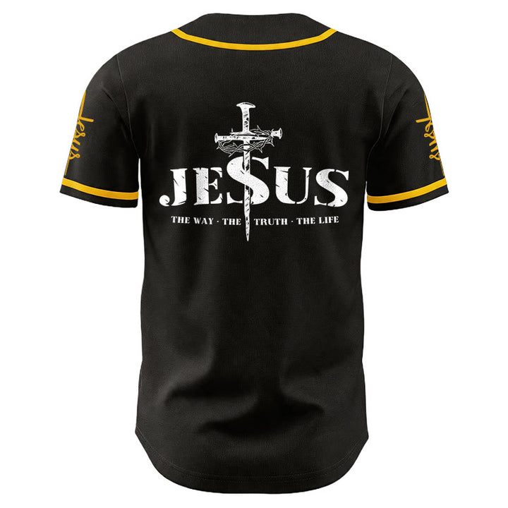 Christianartworkshop Maglia da baseball con croce di Gesù, chiodo e corona di spine - image 2