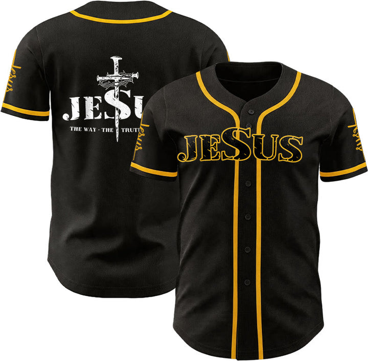 Christianartworkshop Maglia da baseball con croce di Gesù, chiodo e corona di spine - 5XL - image 0