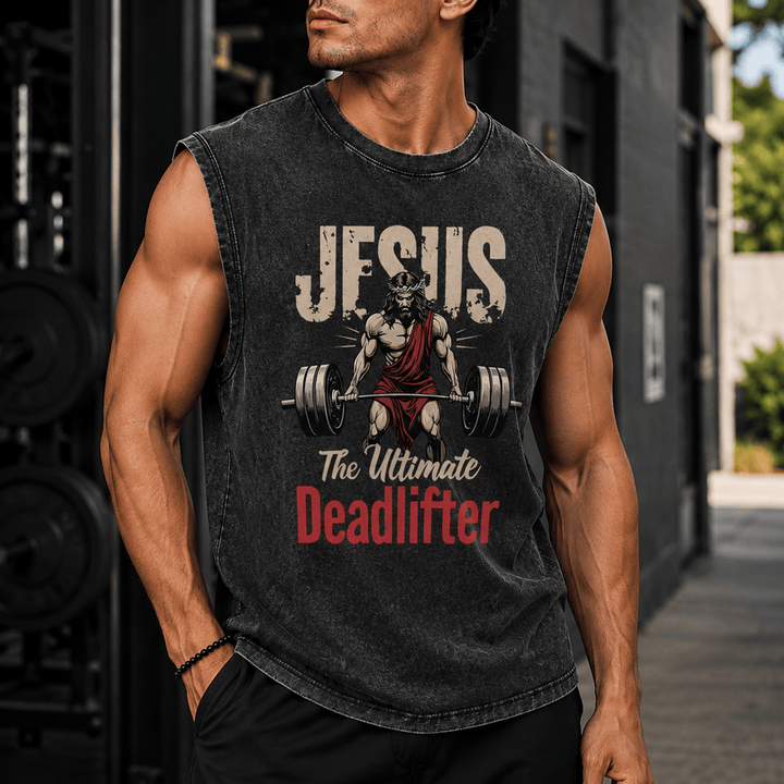 Christianartworkshop Jesus The Ultimate Deadlifter Canotta unisex lavata - image 0