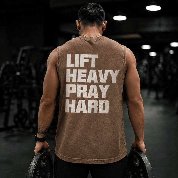 Christianartworkshop Canotta unisex lavata Lift Heavy Pray Hard - image 0