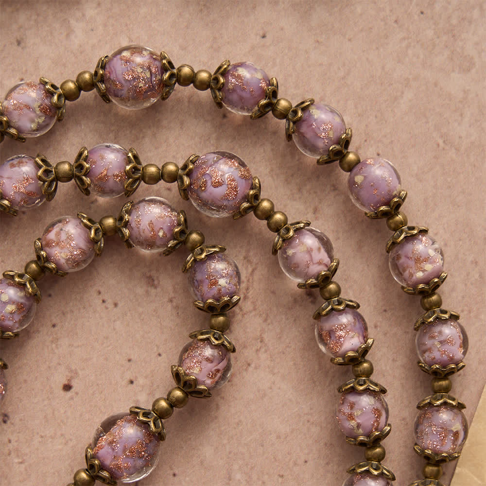 Christianartworkshop Rosario cattolico con perline color lavanda scintillanti, medaglia della Madonna e crocifisso. - image 7