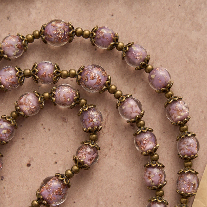 Christianartworkshop Rosario cattolico con perline color lavanda scintillanti, medaglia della Madonna e crocifisso. - image 7