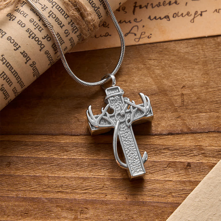 Collana con ciondolo a croce da caccia e pesca Christianartworkshop : fede all'aria aperta e devozione spirituale - Argento - image 4