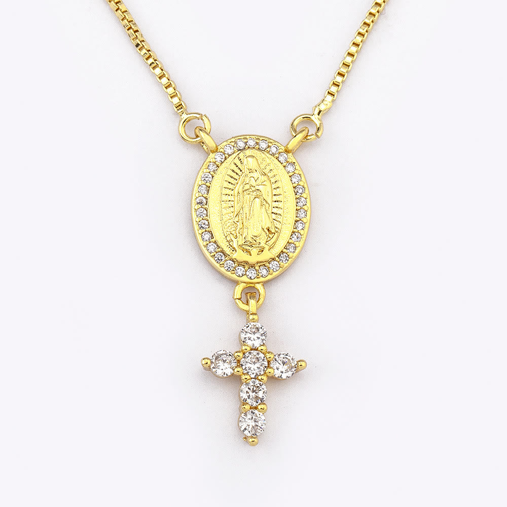 Christianartworkshop Collana con ciondolo Madonna e Croce: devozione divina ed eleganza senza tempo - image 3