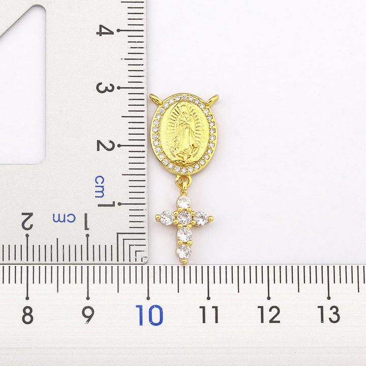 Christianartworkshop Collana con ciondolo Madonna e Croce: devozione divina ed eleganza senza tempo - image 4