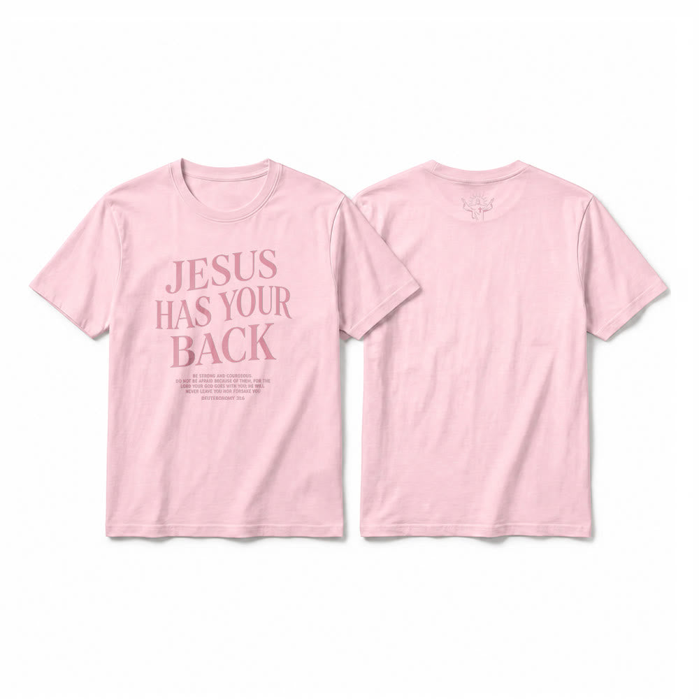 Christianartworkshop Maglietta a maniche corte premium "Gesù ti sostiene" per i credenti fiduciosi - Rosa - 2XL - image 25