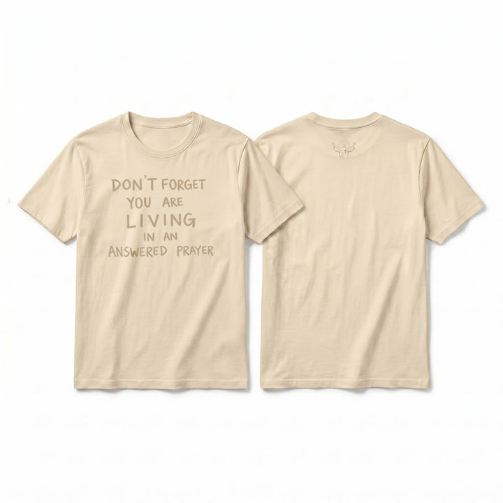 Christianartworkshop T-shirt a maniche corte premium "Gratitudine fedele - Preghiera esaudita" - Beige - 2XL - image 16